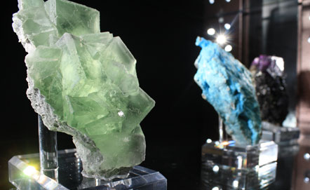 Minerali esposti al Museo di Mineralogia, Roma